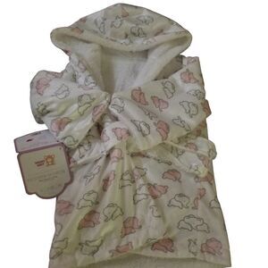 Stylish Toddler Pink & White Faux Mink Bathrobe